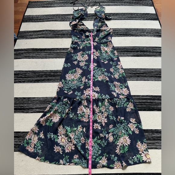 Betsey Johnson Flutter Sleeve Chiffon Maxi Dress‎ with Floral Print Size: 4 New! - Picture 12 of 14
